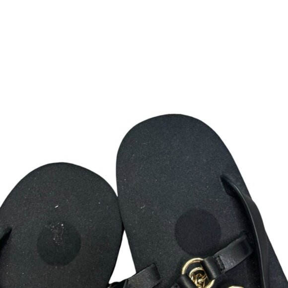 NEW* MAJE Frankie Black/Gold Chain And Charm-Embellished Leather Sandals Size 37 - Picture 2 of 8